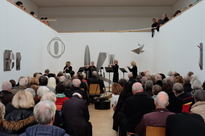 Das Quartett Contravers beim Matinée-Konzert in der voll besetzten Skulpturenhalle